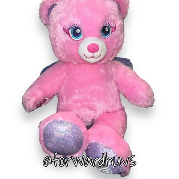 Enchanting Build-A-Bear Fairy Friends Pink Bear with Purple Wings - Picture 4 of 11